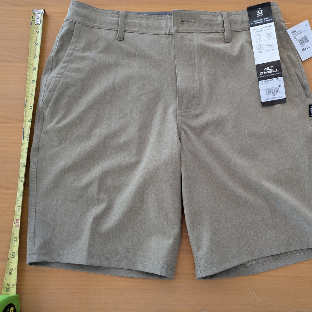 O'Neill Reserve Hybrid Men's Khaki Flat Front Shorts Above the knee
